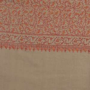   Brown Pashmina shawl with Traditional Jali Work 
