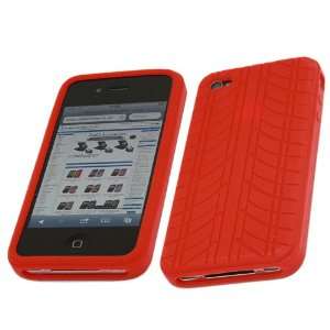  iTALKonline RED TYRE GRIP Soft SILICONE Case Cover Pouch 