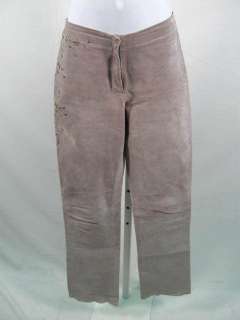 PERELLEL Gray Lined Suede Pants Size 6  