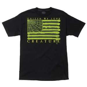  Creature Skateboards T Shirts Lurk Nation   Black   Large 