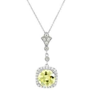  Luellas Canary CZ 4 Carat Sterling Silver Necklace 