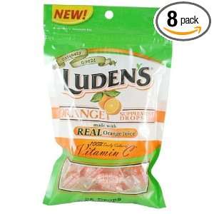  Ludens Vitamin C Supplement Drops, Orange, 30 count Bags 