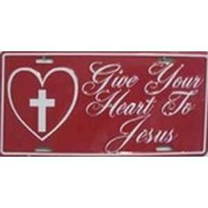 Give your Heart to Jesus License Plates Plate Tag Tags auto vehicle 