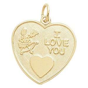    Rembrandt Charms I Love You Charm, Gold Plated Silver Jewelry