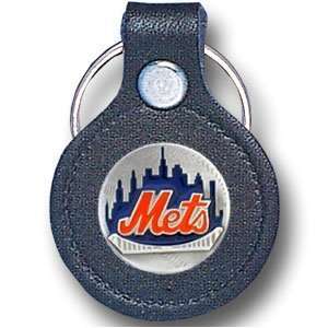 New York Mets MLB Round Leather Key Chain  Sports 