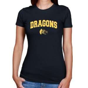  Drexel Dragons Ladies Navy Blue Logo Arch Slim Fit T shirt 