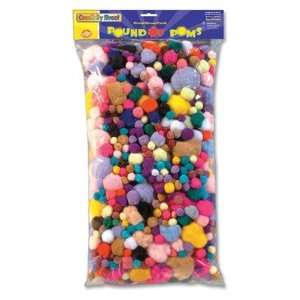  Chenille Kraft 818101 Pound of Poms, Assorted Size and 