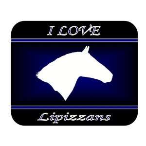  I Love Lipizzan Horses Mouse Pad   Blue Design 