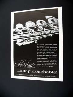 Armstrong Heritage Solid Silver Flute 1966 print Ad  