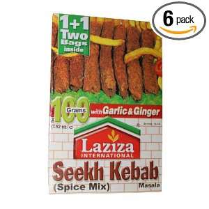 Laziza Seekh Kabab Masala, 100 Gram Boxes (Pack of 6)  