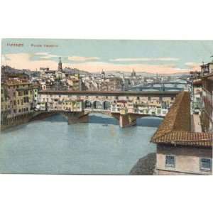  1910 Vintage Postcard Ponte Vecchio Florence Italy 