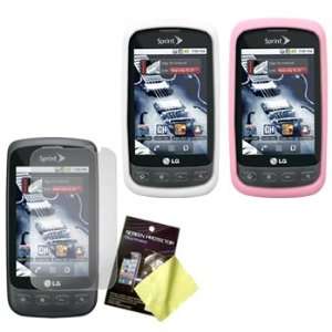  / Covers (White, Light Pink) & LCD Screen Guard / Protector for LG 