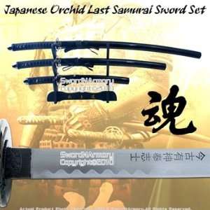   Orchid Last Samurai Katana Sword Set w/ Kanji