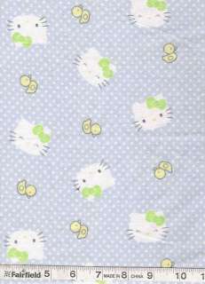 Sanrio HELLO KITTY & Duck Blue Flannel quilt Fabric 1yd  