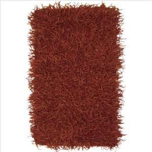  Shaggy Leather Rust Contemporary Rug Size 5 x 8