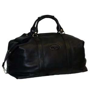  Debossed Black Leather Captains Carry on Bag New York 