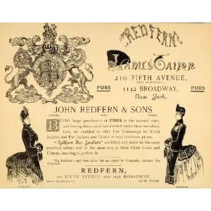 1885 Ad John Redfern Furs Ladies Tailor Clothing Store 