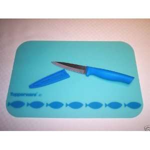   Tupperware CHEF PARING Knife Cutting Board Set Blue