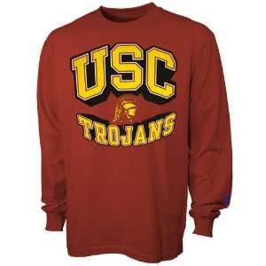  Russell USC Trojans Cardinal Pop Arch Long Sleeve T shirt 