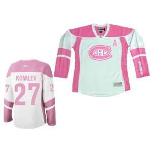  KOVALEV #27 Montreal Canadiens RBK Womens Pink NHL Hockey 
