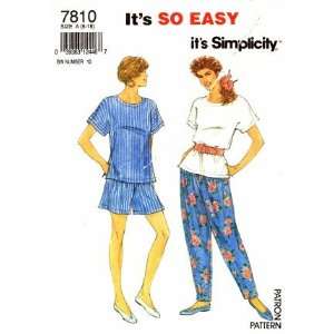  Simplicity 7810 Sewing Pattern Misses Top Pants Shorts 