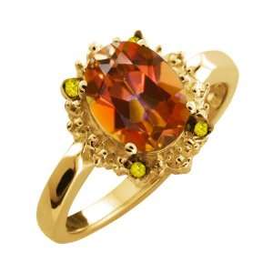   Ecstasy Mystic Topaz and Canary Diamond 18k Yellow Gold Ring Jewelry