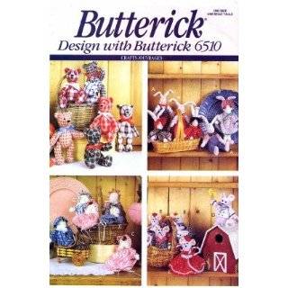 Butterick 6510 Crafts Sewing Pattern Little Friends Bunny Bear Mouse