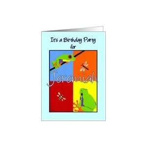  Birthday party invitation for Jeremiah   Colorful frogs 