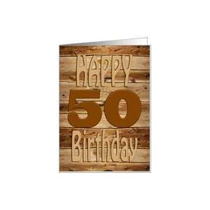    50th Birthday, Carved wood for a handyman Card Toys & Games