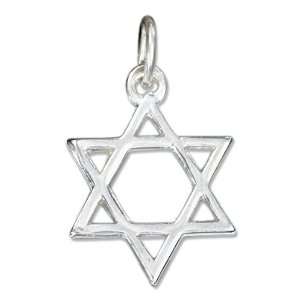  Sterling Silver High Polish Jewish Star Charm Jewelry