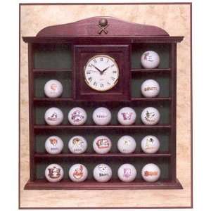  Golf Ball Cabinet with Clock Mahogany Holds 19 Balls 