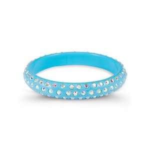    Rainbow Swarovski Crystal Light Blue Bangle Bracelet Jewelry
