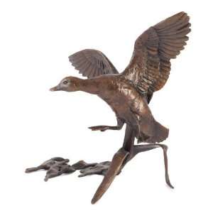   Limited Edition Hot Cast Bronze Sculpture Landing Duck