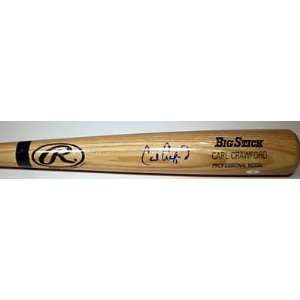  Carl Crawford Autographed Rawlings Blonde Big Stick Bat 