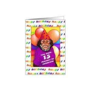    15 Years Old Birthday Cards Humorous Monkey Card Toys & Games