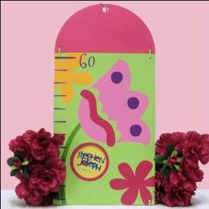 Flower Themed Wooden Childrens Growth Chart Sibling Gift