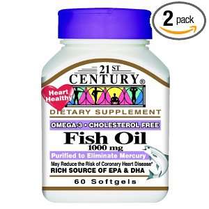  21st Century Fish Oil 1000 Mg Softgels, 60 Count (Pack of 
