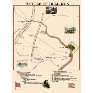  BULL RUN BATTLE VIRGINIA (VA) CIVIL WAR MAP 1861