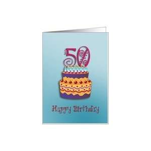  50th Birthday Cake Card Toys & Games