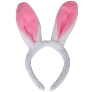  White Plush Bunny Ears Headband Toys & Games