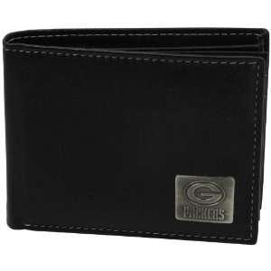  Green Bay Packers Leather Bifold Wallet With Metal Logo 