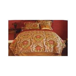 com King Bed In Bag Rich Red Paisley Comforter Sheets Shams Bedskirt 