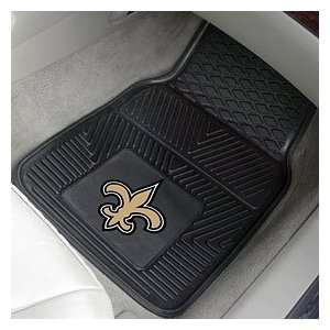   Orleans Saints 2 Piece Heavy Duty Vinyl Floor Car Mat Set with Logo