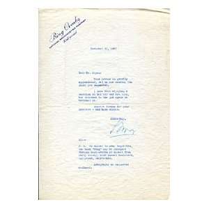  Bing Crosby Autographed / Signed Letter