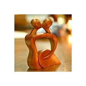  NOVICA Wood sculpture, Abstract Kissing I