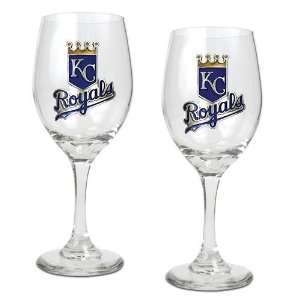  Kansas City Royals MLB 2pc Wine Glass Set   Primary Logo 