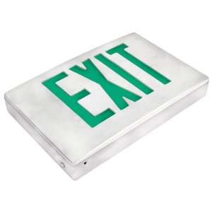  LED   Die Cast Aluminum Exit Sign   AC and Battery Backup 