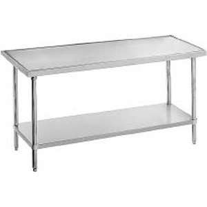   Stainless Steel Work Table with Galvanized Undershelf