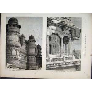  View Palace King Pal Gwalior Zenana Fort Agra 1875
