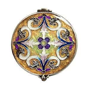    Purple Elegant Round Bejeweled Compact Mirror 